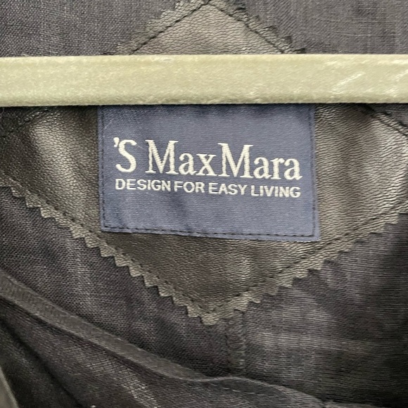 ‘S MaxMara black leather vest tank button down size 8 - Picture 4 of 8